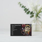 Skull with Helmet, Airplanes and Bombs Business Card (Standing Front)
