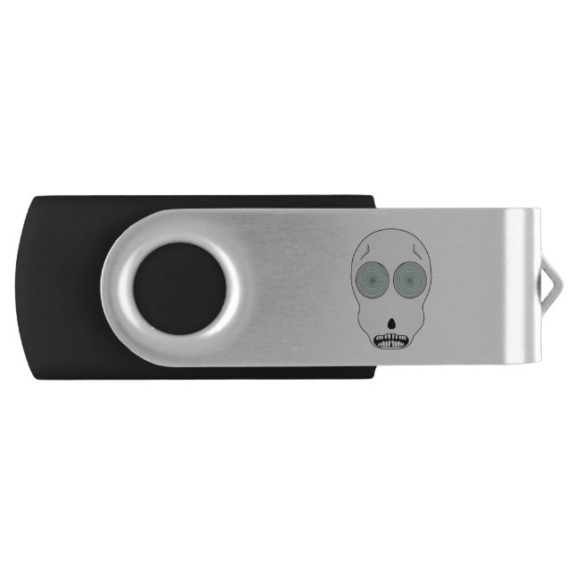 Skull with Hypnotic Eyes Flash Drive (Front)