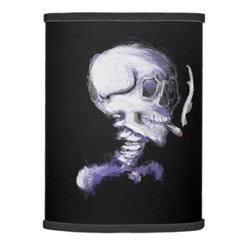 Skull with Lit Cigarette _ Lampshade
