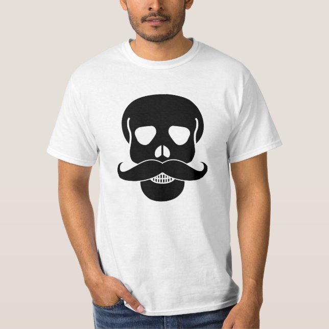 Skull with Mustache T-Shirt (Front)