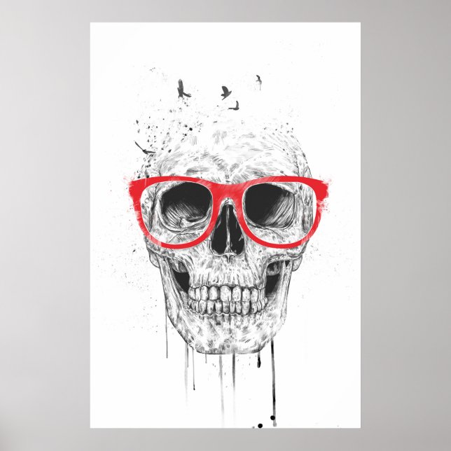 Skull with red glasses poster (Front)