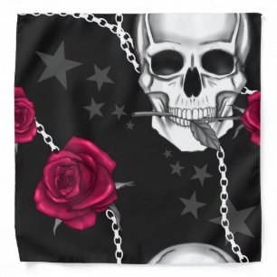 Skull with rose bandana