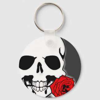 Skull with Rose Keychain