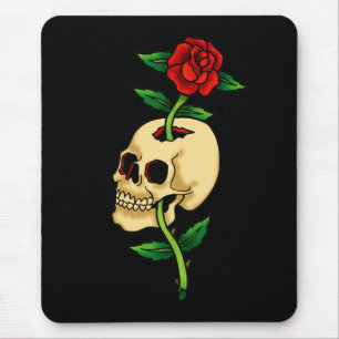 Skull with Rose Mouse Pad