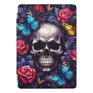 Skull with Roses and Butterflies Goth iPad Pro Cover