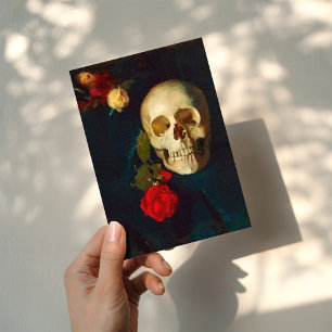 Skull with Roses Carl Schuch Card