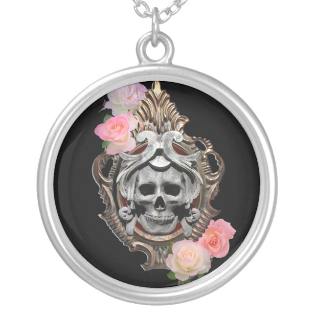 Skull With Roses Necklace (Front)