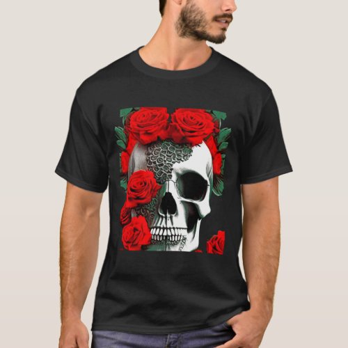 Skull with Roses T_Shirt