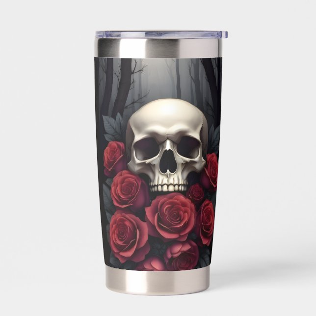 Skull with Roses Tumbler 1 (Left)