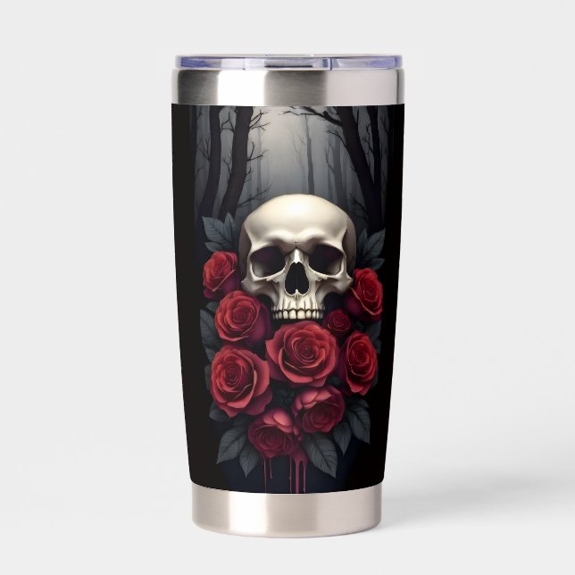 Skull with Roses Tumbler 1 (Front)