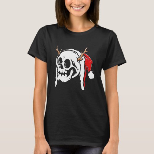 Skull With Santa Hat Christmas Pajama Skeleton X M T_Shirt
