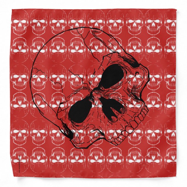 Skull with Skulls Red Bandana (Front)