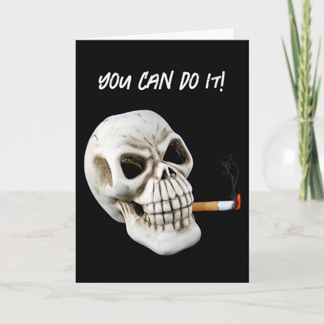 Skull with Smoking Cigarette Card (Front)