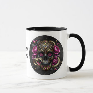 SKULL WITH SNAKE CUSTOM MUG. MUG