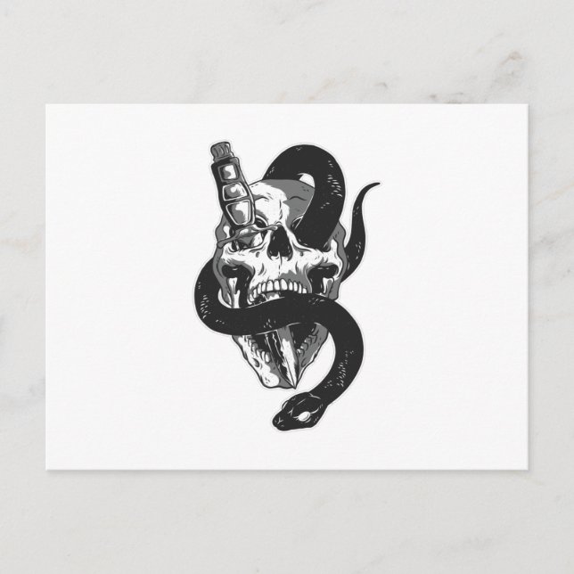 Skull With Snake Postcard (Front)