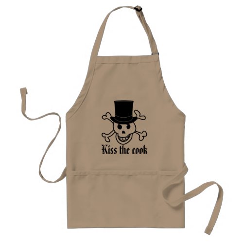 Skull with top hat  Cool BBQ apron for men