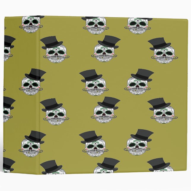 Skull with top hat notebook 3 ring binder (Front/Spine)