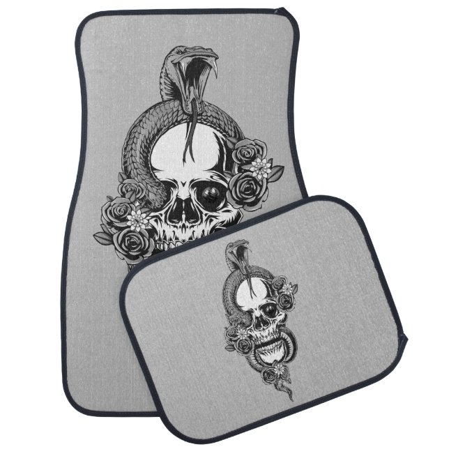 Skull with Viper Car Floor Mat (Set)
