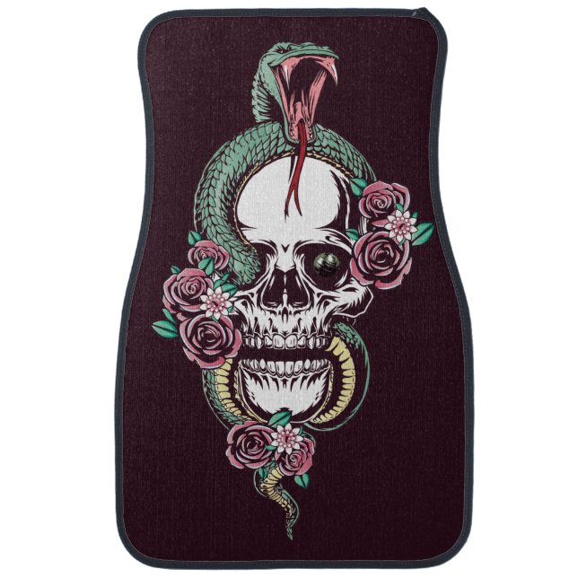 Skull with Viper Car Floor Mat (Front)