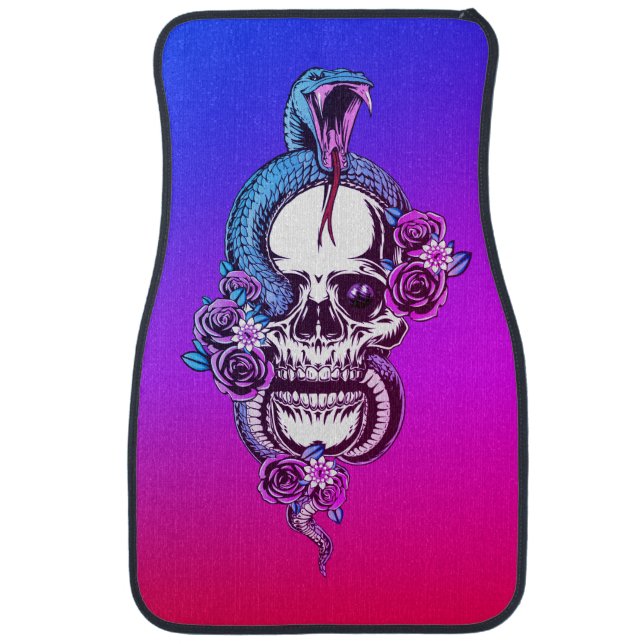 Skull with Viper Car Floor Mat (Front)