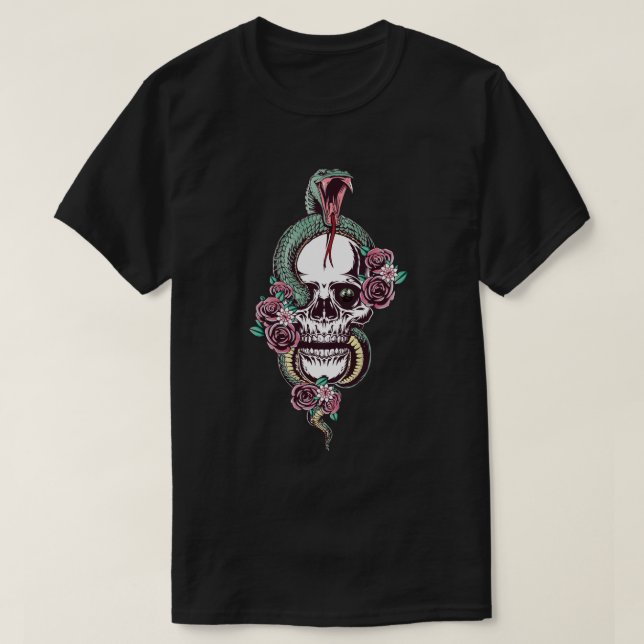 Skull with Viper T-Shirt (Design Front)