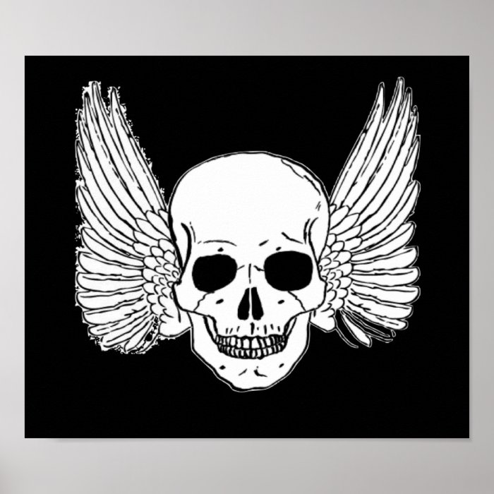 Skull with Wings Posters