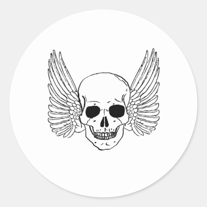 Skull with Wings Stickers