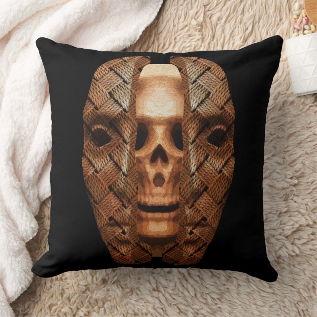 Skull Within: Unveiling Inner Complexity Throw Pillow (Blanket)