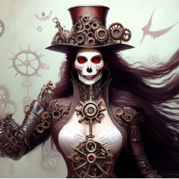 Skull woman of steampunk Tissue Paper Mousseline