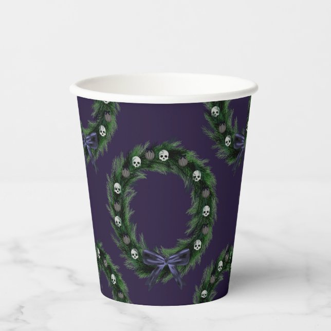 Skull Wreath Paper Cups (Front)
