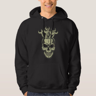 Skull Wrench Mechanic Tools Garage Car Mechanic Au Hoodie