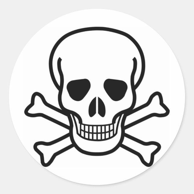 Skull x Crossbones Classic Round Sticker (Front)
