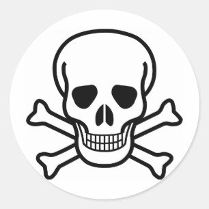 Skull x Crossbones Classic Round Sticker