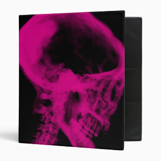 Skull X-Ray Black & Hot Pink 3 Ring Binder