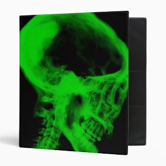 Skull X-Ray Black & Neon Green 3 Ring Binder