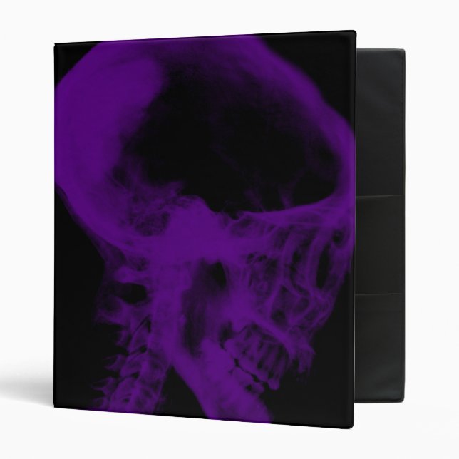 Skull X-Ray Black & Purple 3 Ring Binder (Front/Inside)
