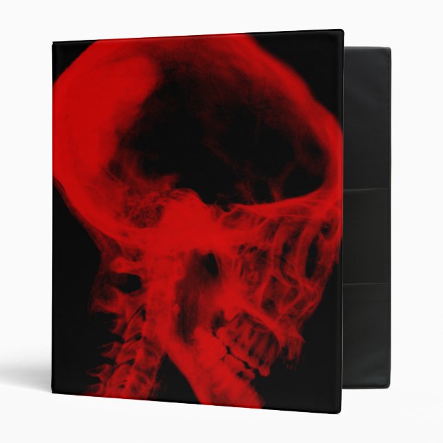 Skull X-Ray Black & Red 3 Ring Binder (Front/Inside)