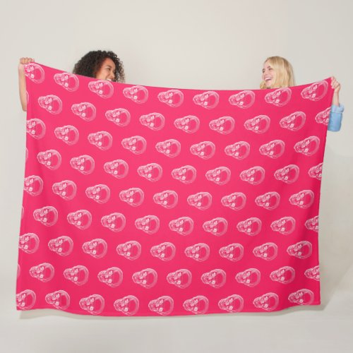 Skull Xray Pink Fleece Blanket