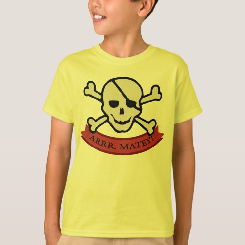 Skull _ Yellow Kids Basic Hanes Tagless T_Shirt