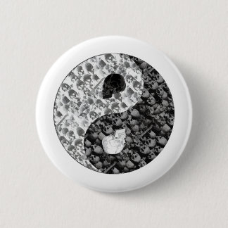 Skull Yin Yang Pinback Button