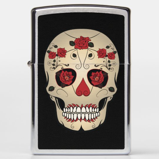 Skull Zippo Lighter - Skulls & Roses Art | Zazzle.com