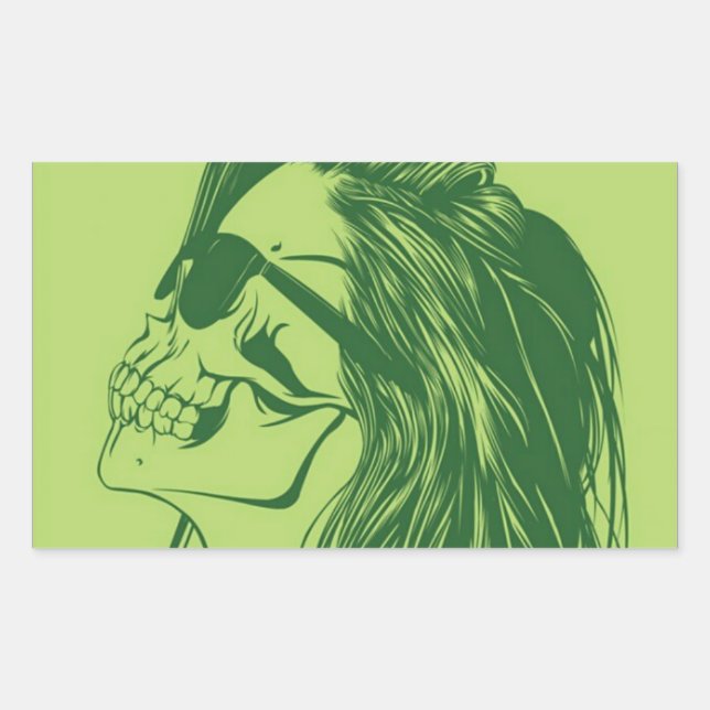 SkullGirl Rectangular Sticker (Front)