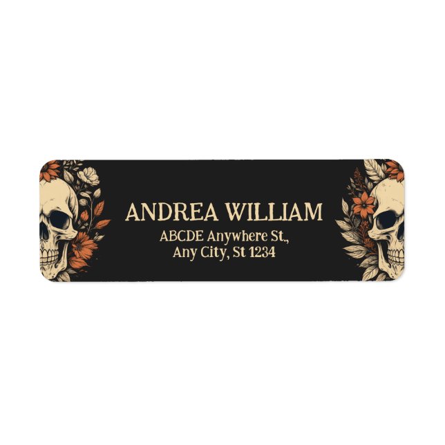 Skullhead Birthday Halloween Label (Front)