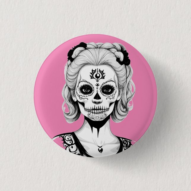 SKULLHEAD WOMAN  BUTTON (Front)