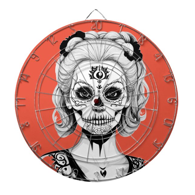 SKULLHEAD WOMAN  DART BOARD (Front)