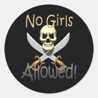 skullknife.nogirls classic round sticker