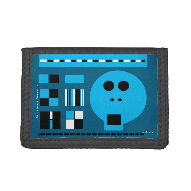 Skullnskin Graphics - Skull Code - Wallet : Blue (Front)