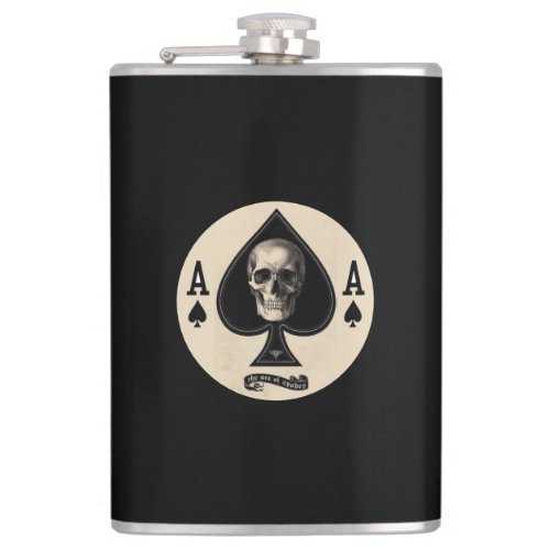 Skulls  Ace of Spades   flask