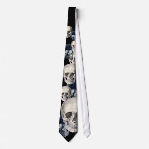 Skulls Against Stripes Neck Tie