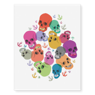 Skulls and Anchors - Temporary Tattoo